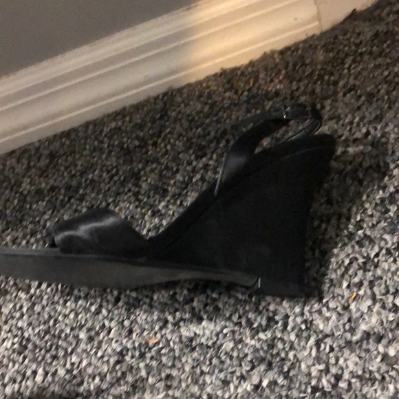 Calvin Klein Black Satin wedge - Picture 3 of 4
